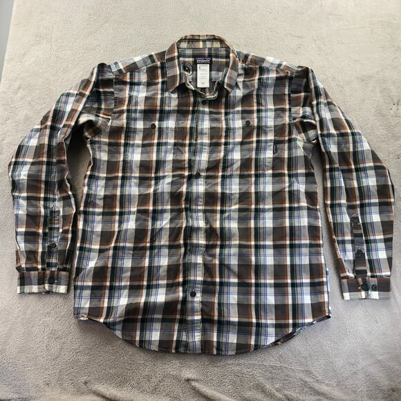 Patagonia Mens Shirt Large Long Sleeve Plaid Button Up Organic Cotton Casual - Picture 12 of 13